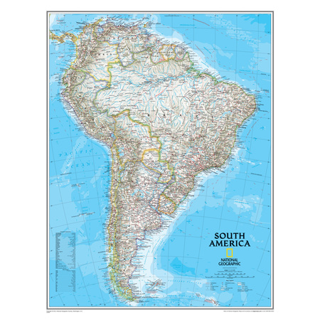 National Geographic South America Wall Map, 24"" Width, 30"" Length -  RE00620150